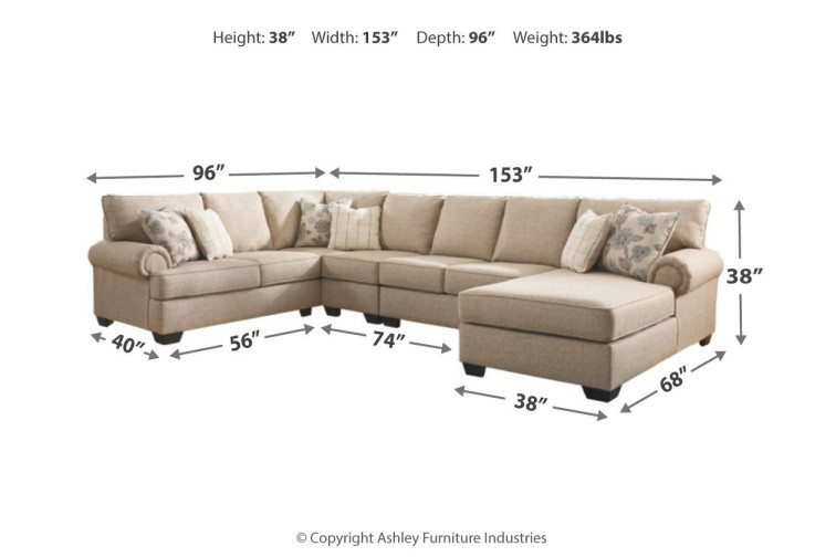 Baceno 4-Piece Sectional with Chaise • Corner Sofa