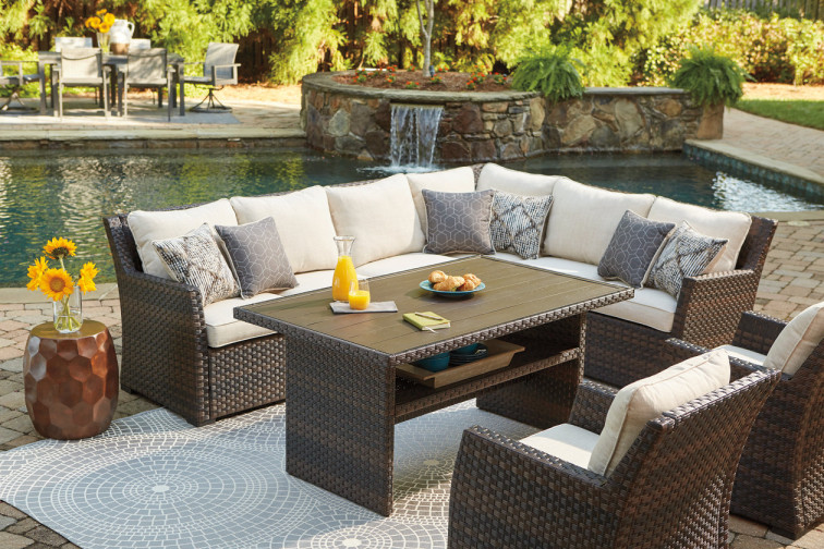 Easy Isle Nuvella Outdoor 3 Piece Sectional Set • Outdoor Bistro Sets