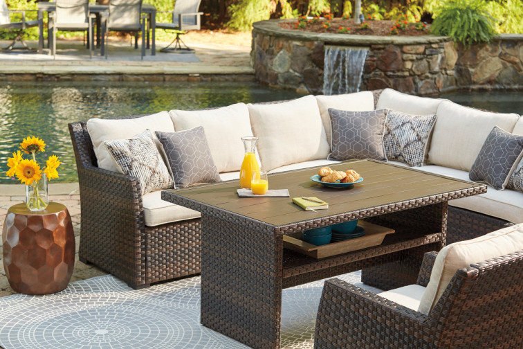 Easy Isle Nuvella Outdoor 3 Piece Sectional Set • Outdoor Bistro Sets