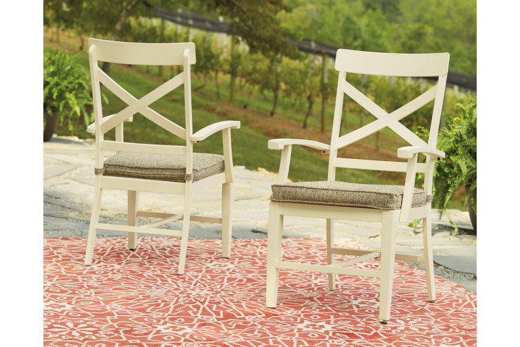 Preston Bay Outdoor Arm Chair with Cushion (Set of 2) • Outdoor Dining Chairs
