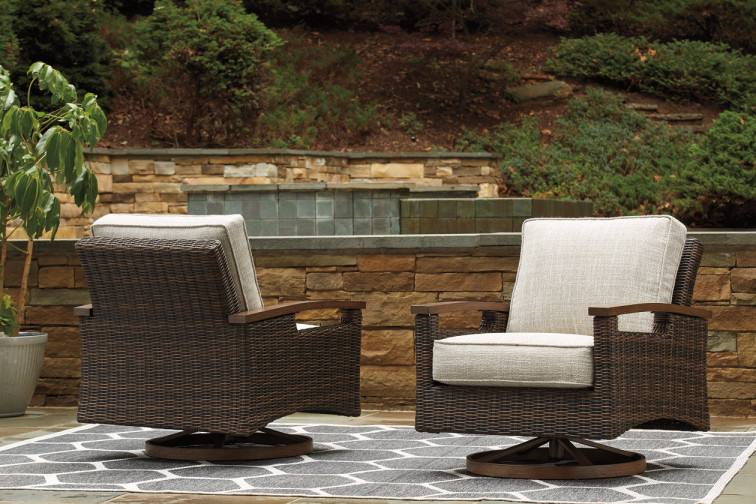 Paradise Trail Nuvella Outdoor Swivel Lounge Chair Set of 2 • Patio Chairs
