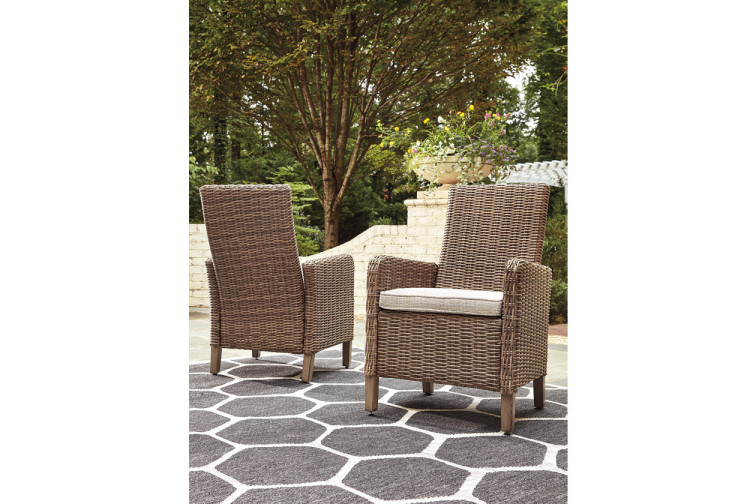 Beachcroft Outdoor Armchair with Nuvella Cushion Set of 2 • Outdoor Dining Chairs
