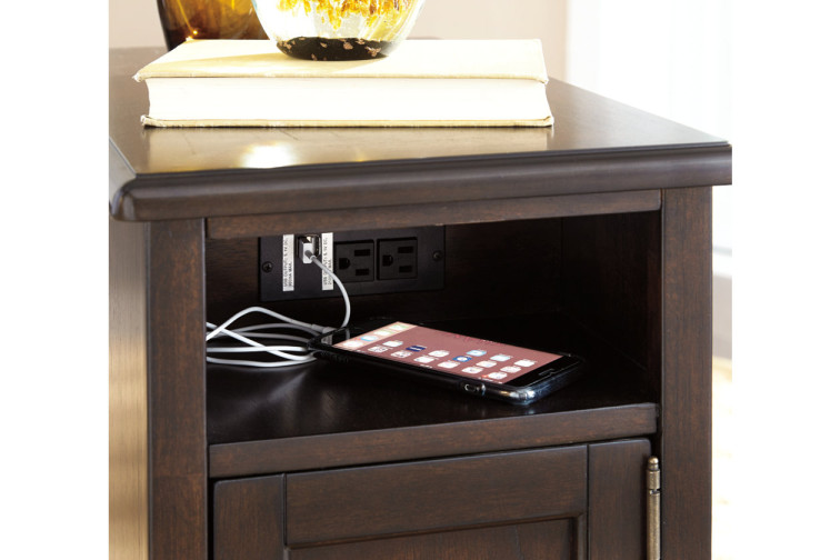 Barilanni Chairside End Table with USB Ports & Outlets • Sale 70%