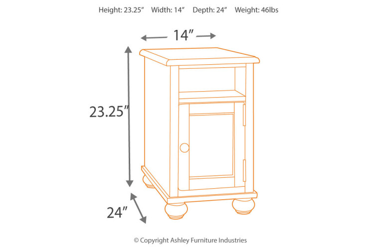 Barilanni Chairside End Table with USB Ports & Outlets • Sale 70%