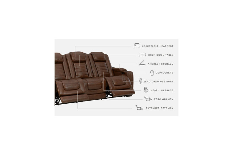 Backtrack Dual Power Reclining Sofa • Home Theater Seating