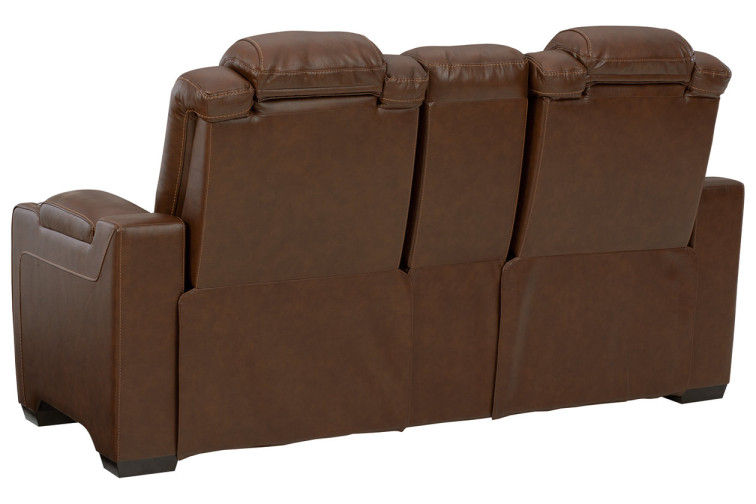 Backtrack Dual Power Reclining Loveseat with Console • Home Theater Seating