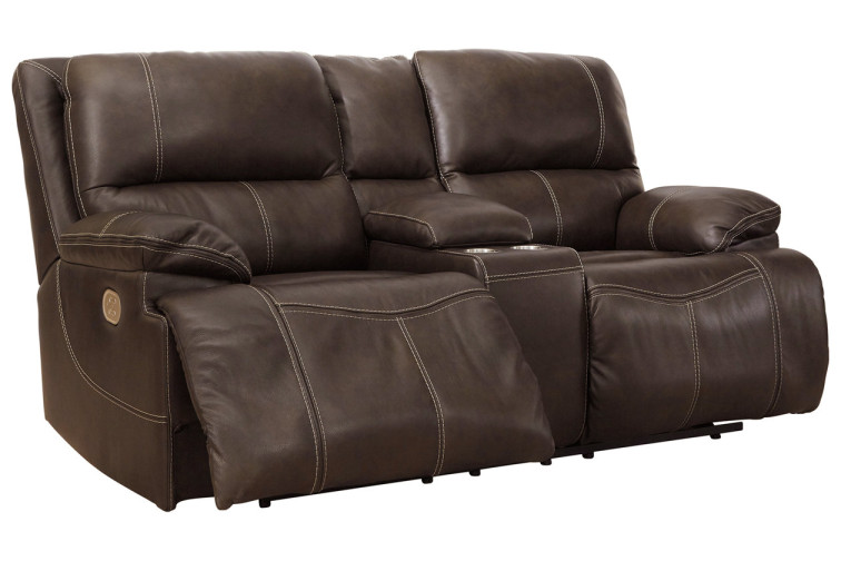 Ricmen Dual Power Reclining Loveseat with Console • Reclining Furniture