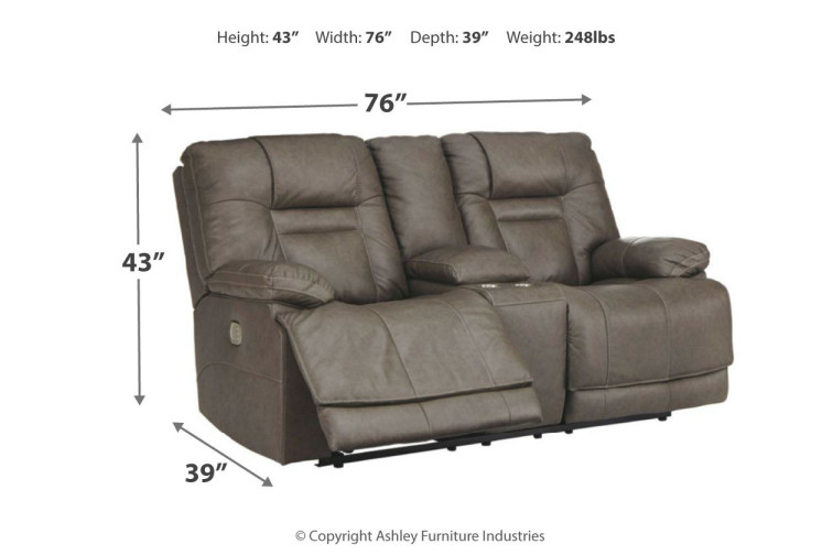 Wurstrow Triple Power Reclining Loveseat with Console • Reclining Furniture