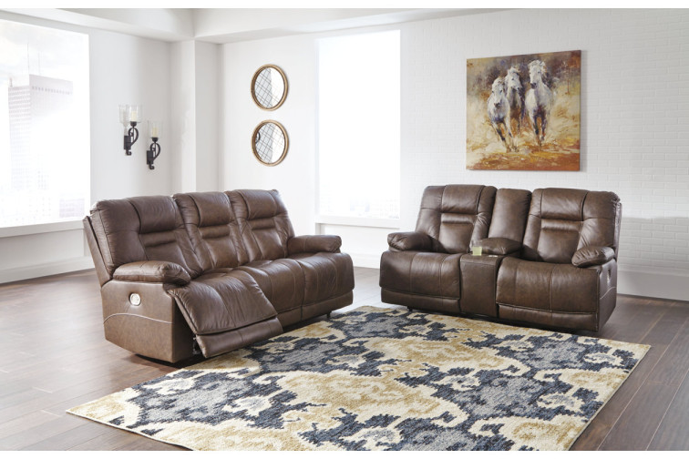 Wurstrow Triple Power Reclining Loveseat with Console • Home Theater Seating