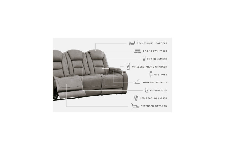 The Man-Den Triple Power Reclining Sofa • Furniture