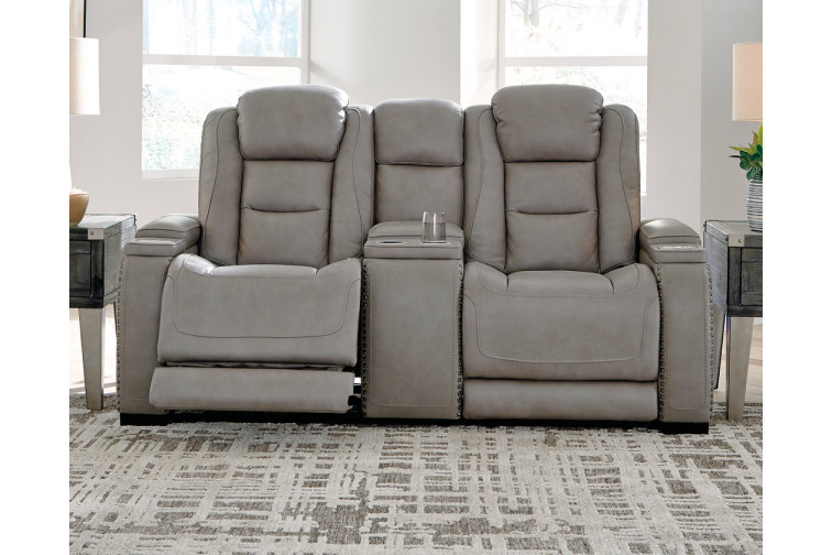 The Man-Den Triple Power Reclining Loveseat with Console • Loveseats