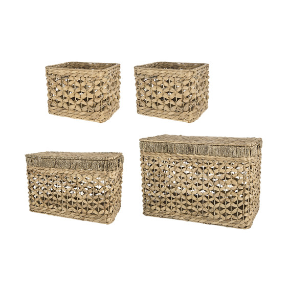 Basket (Set of 4 ) Water Hyacinth Baskets • Storage Baskets
