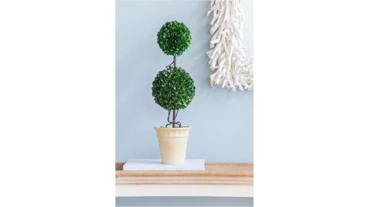 decorative  Faux Boxwood Topiary-Double Sphere • Outlet