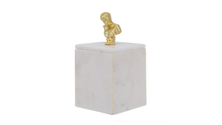 decorative  White Marble Box • Decorative Objects
