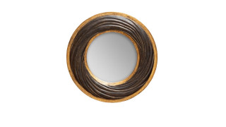 Mirror  Wooden black & gold spiral