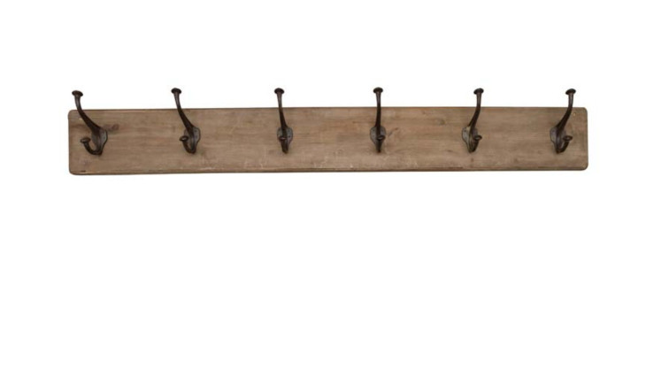 Coat rack 6 hooks fir wood 139 cm