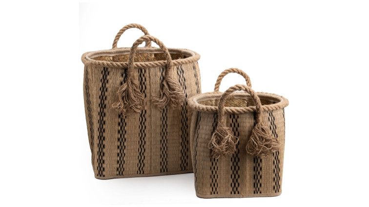 Basket (Set of 2)  PANIER CORDE LOFT TRIBAL • Storage Baskets