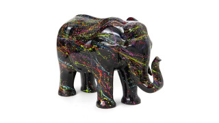 Decorative ELEPHANT SPLASH BLACK