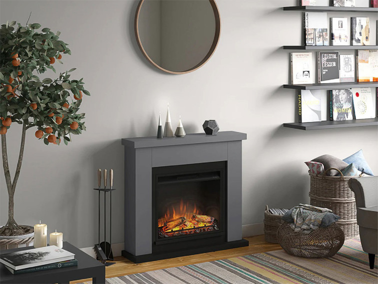 Fireplace & Frame Frode  Solid Grey • Fireplace