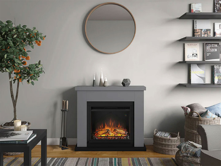 Fireplace & Frame Frode  Solid Grey • Fireplace