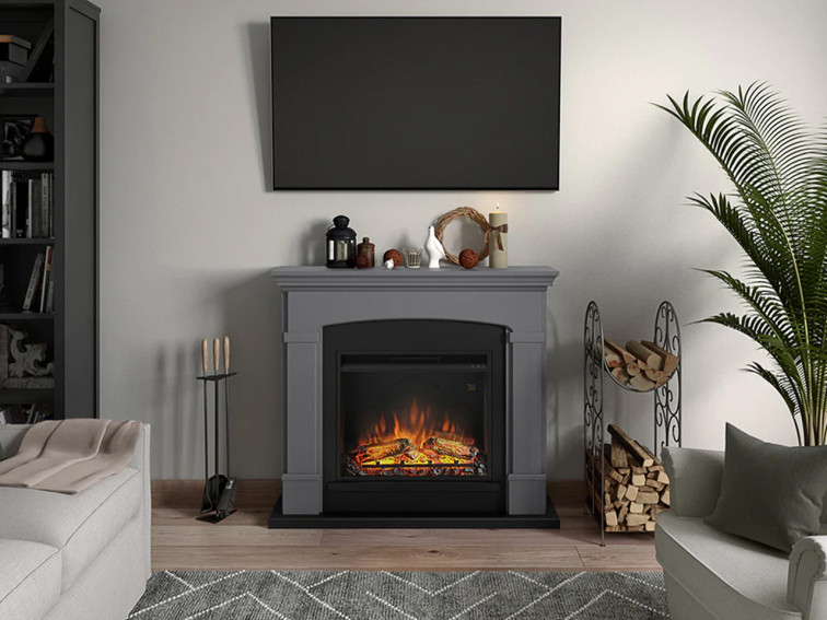 Fireplace & Frame Helmi Solid Grey • Fireplace