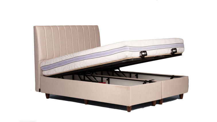 Storage Bed Cotton ZERO Cream 160x200 • Storage Bed