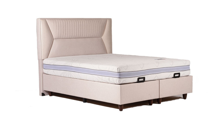 Storage Bed Lionel ZERO Cream 160x200 • Storage Bed