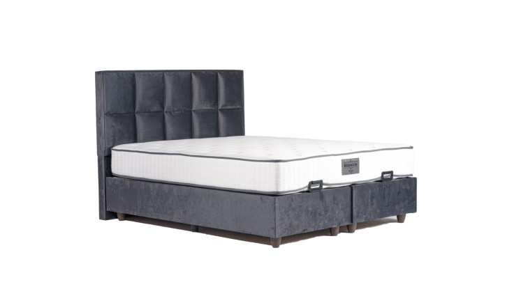 Storage Bed Kuante LEON DARK BLUE - 160/200 • Storage Bed