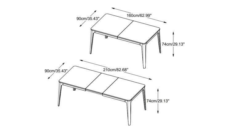 მაგიდა AMALFI 90x160 • სასადილო მაგიდა