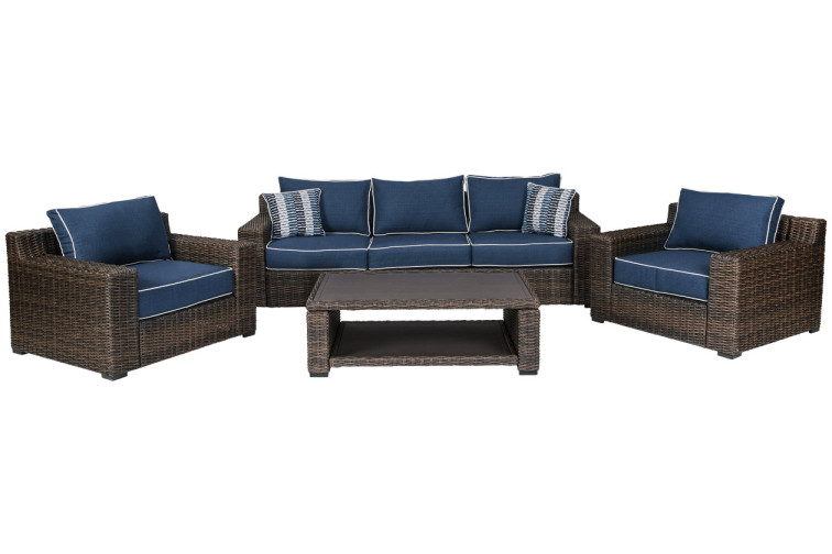 Grasson Lane Nuvella Sofa with Coffee Table and 2 Lounge Chairs