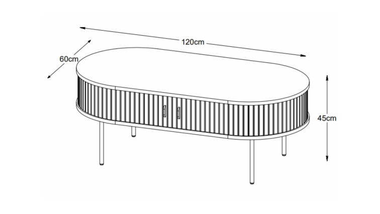 Coffe table NOLA SMOKED OAK 60x120 • 