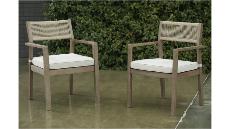 Aria Plains Arm Chair with Cushion • Outdoor Dining Chairs