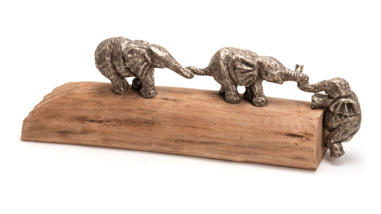 დეკორაცია ELEPHANTS SUR WOOD