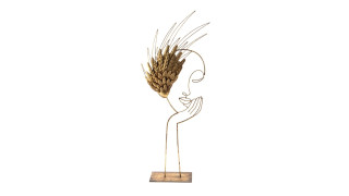 STATUETTE VISAGE PLUMES