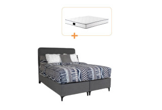 სათავსოიანი საწოლი მატრასით Larissa მუქი ნაცრისფერი 180/200 – საწოლი სათავსოთი 