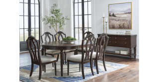 კომპლექტი Lavinton S7 – მაგიდა 6 სკამით 