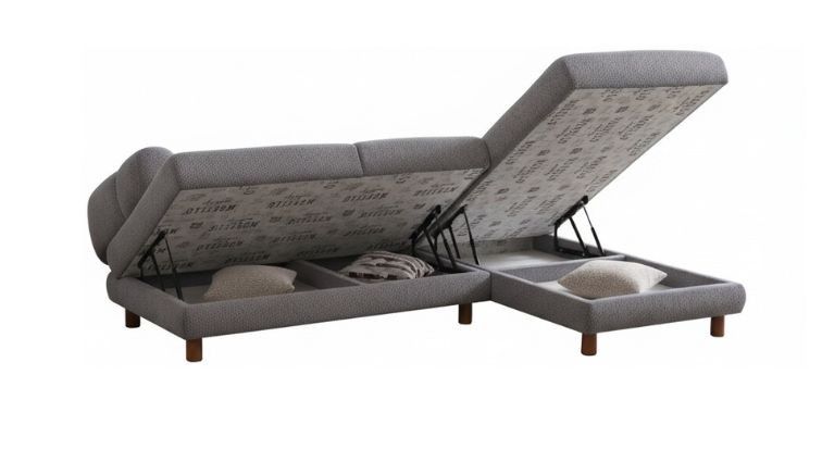 კუთხის დივანი LION ნაცრისფერი – კუთხის დივანი სათავსოთი 