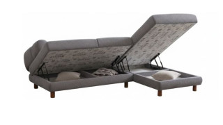 კუთხის დივანი LION ნაცრისფერი – კუთხის დივანი სათავსოთი 