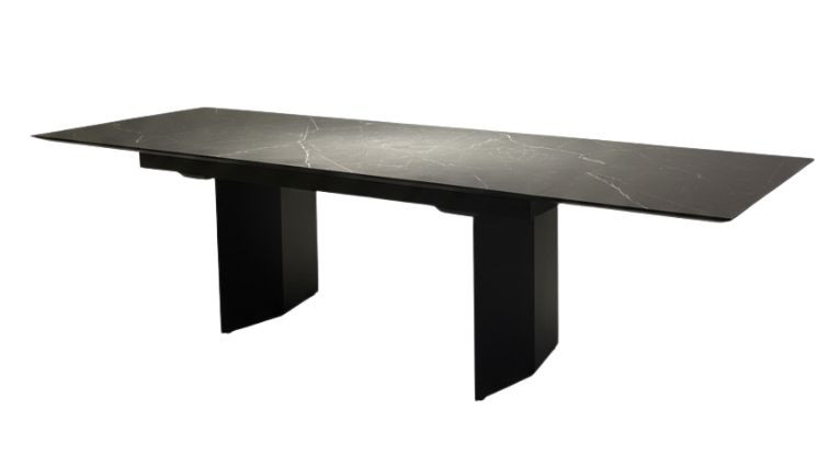 სასადილო გასაშლელი მაგიდა შავი Sena – კერამიკის გასაშლელი მაგიდა 