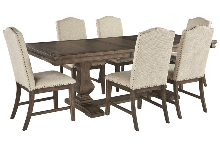 კომპლექტი Johnelle S7 • სასადილო ოთახის მაგიდა და სკამები