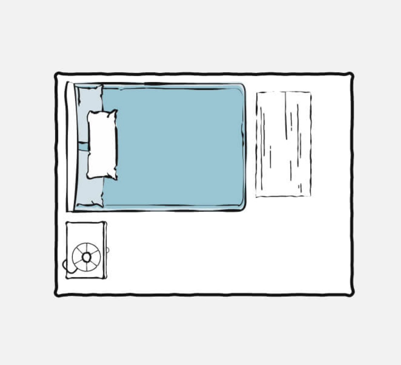 A drawing of a bed

Description automatically generated with medium confidence